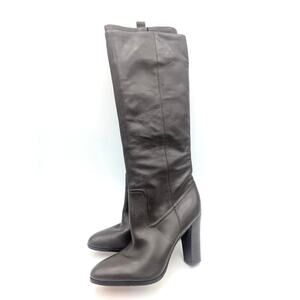 Veronica Beard Vesper Heel Boots Women's Dark Brown Leather Size US10M EU40.5